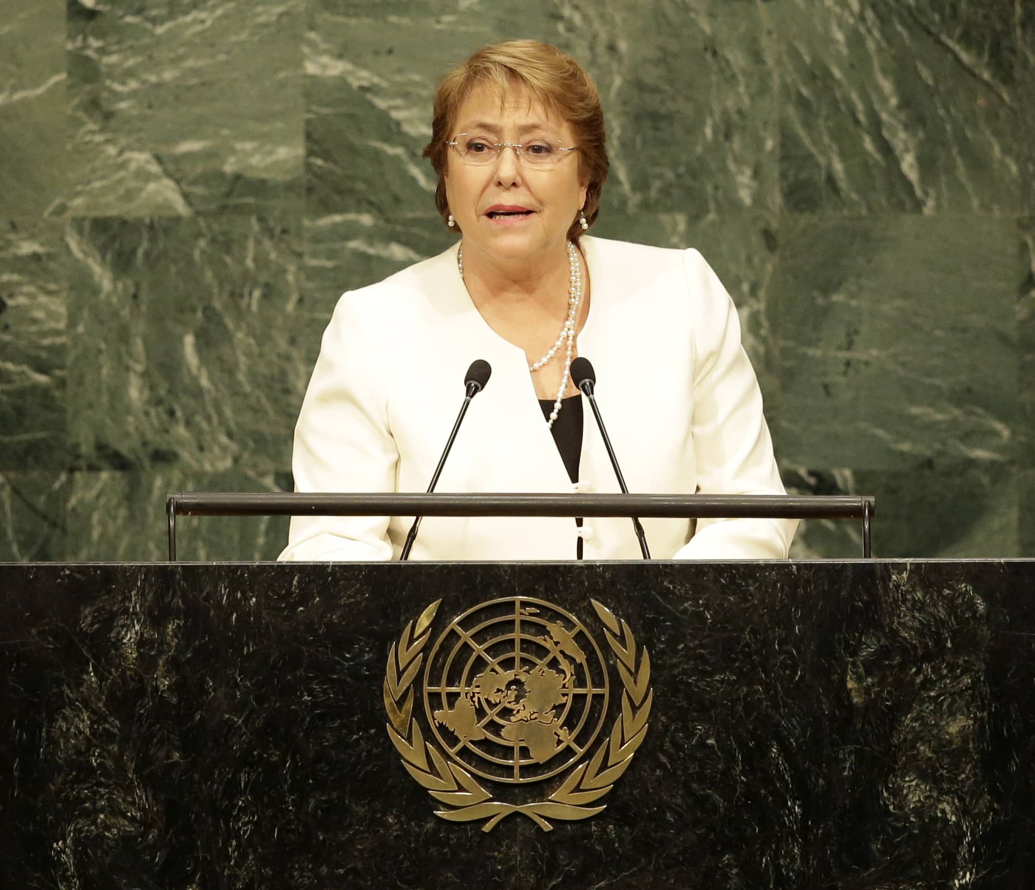 President Michelle Bachelet, AP Photo/Seth Wenig